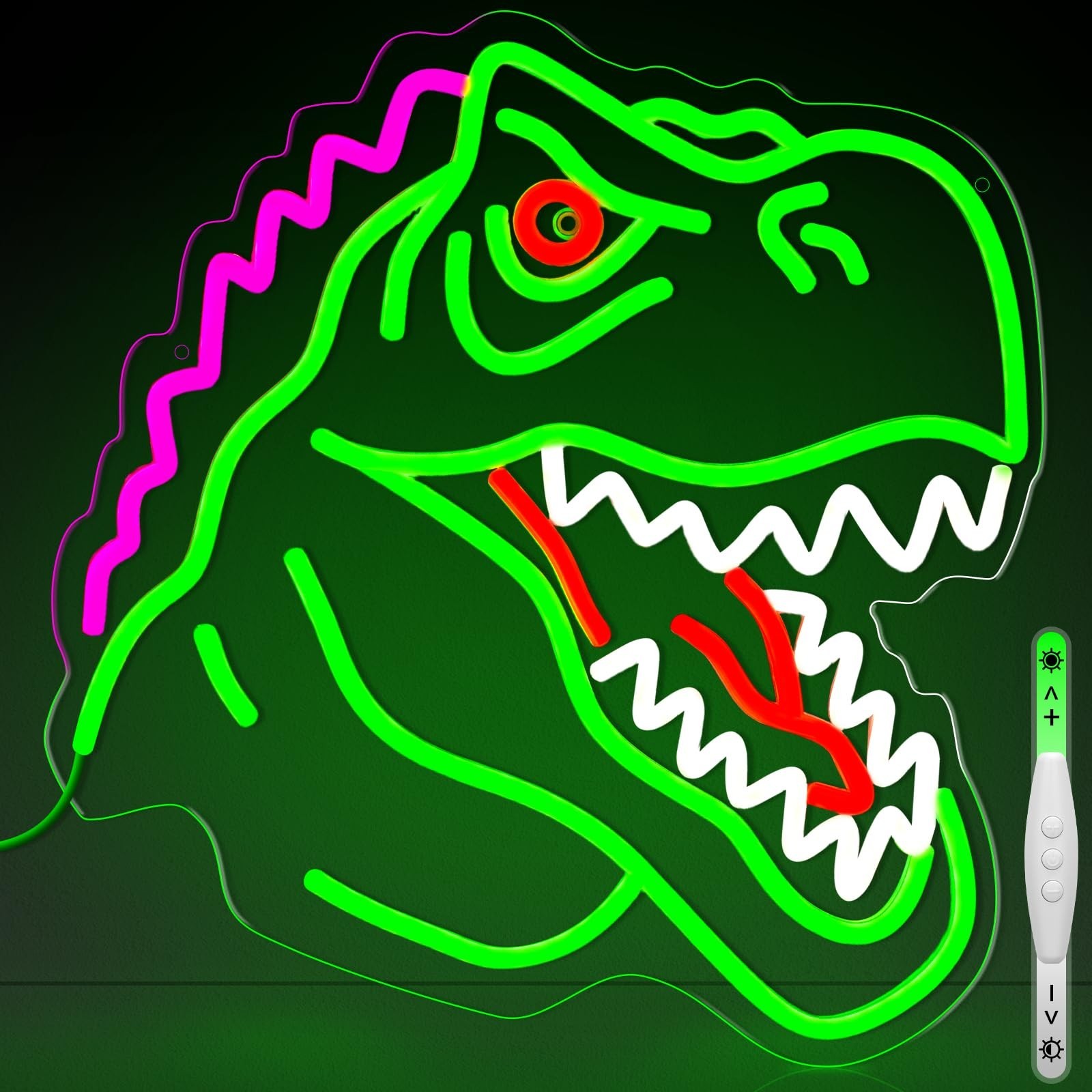 Dinosaur Neon Sign, T-Rex LED Neon Signs Light for Wall and Room Decor, USB D…