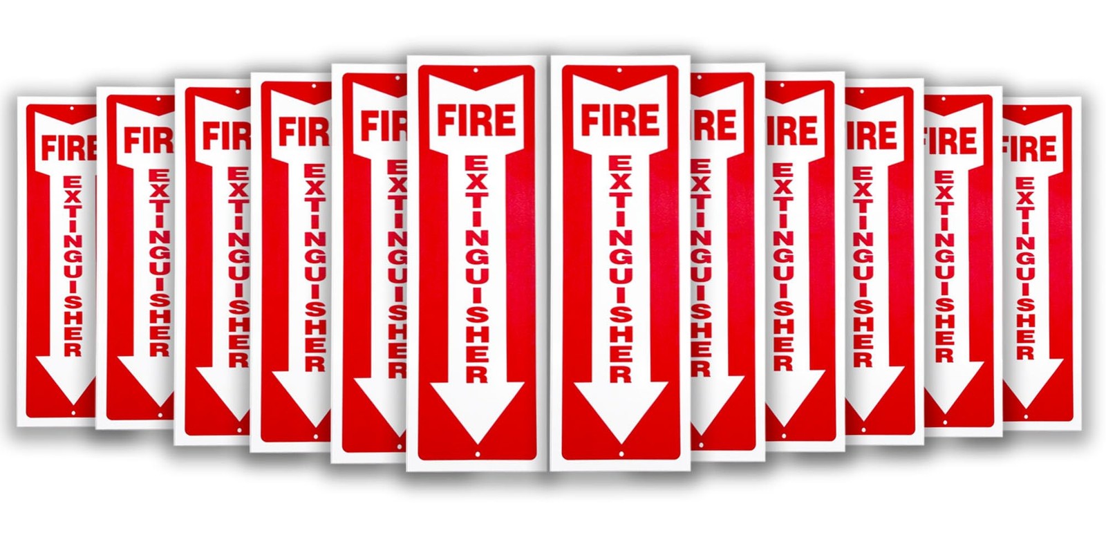 Fire Extinguisher Sign – 12 Pack 4×12 Inch – 23 Mil Plastic – Fire Extinguish…