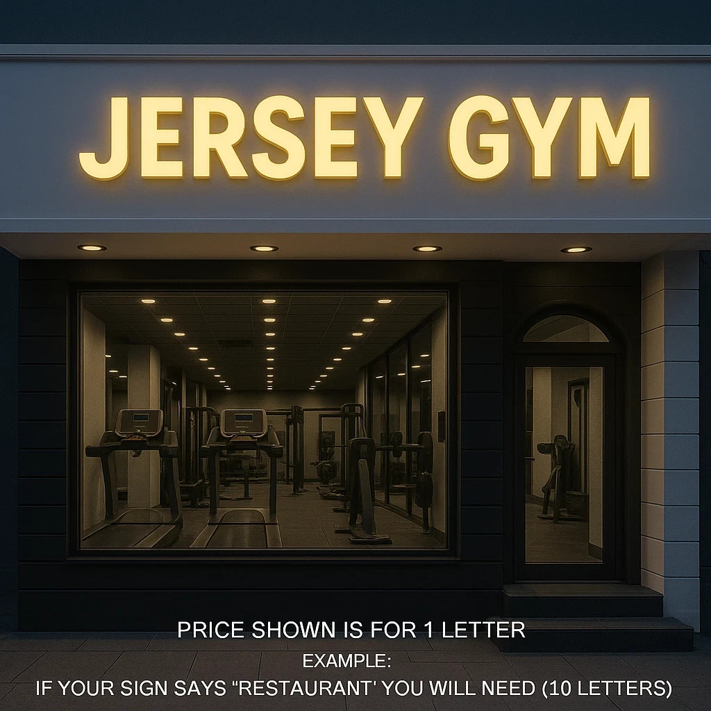 𝑵𝓙̶ Jersey Gym Custom 3D Channel Letters Illuminated & Non-Illuminated