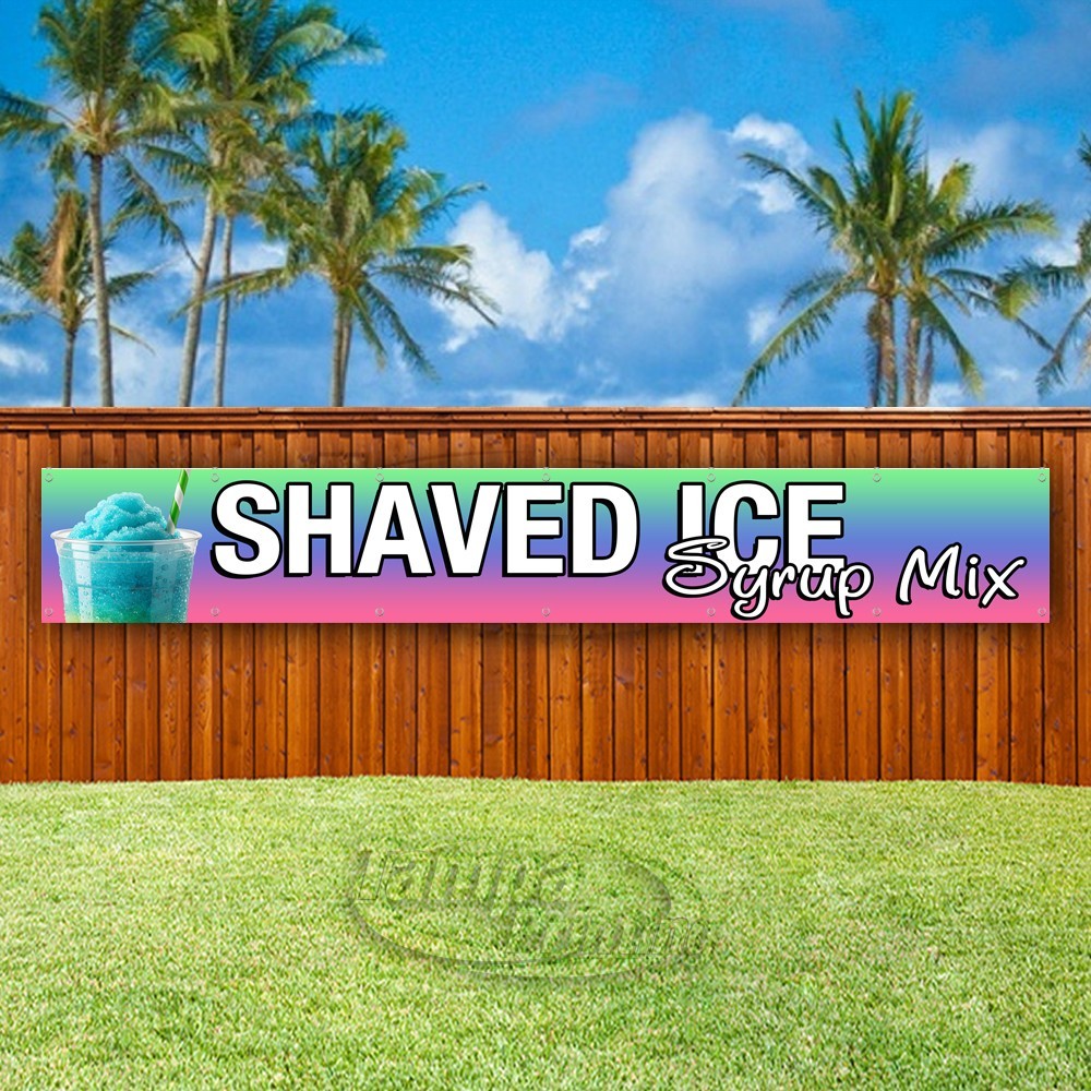 SHAVED ICE SYRUP MIX Advertising Dessert Vinyl Banner Flag Sign USA XL02264