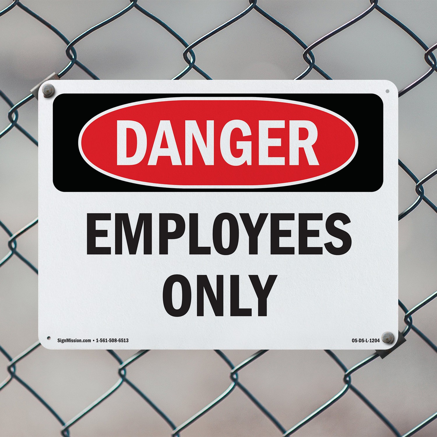 Employees Only OSHA Danger Sign Metal, Plastic, Or Decal – 5 or 10 Pack