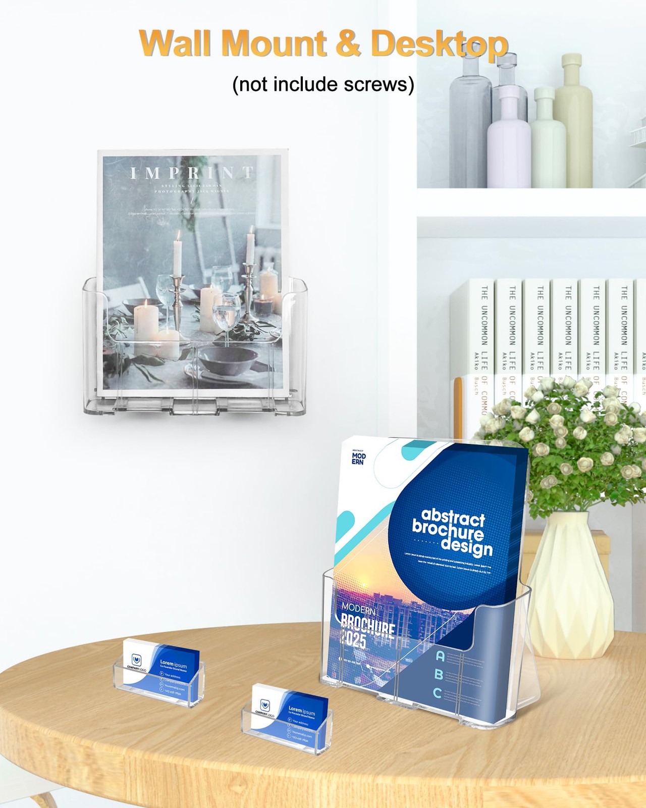 Sahasea Acrylic Brochure Holder 8.5 x 11, 4 x 11 inches, 4 Pack
