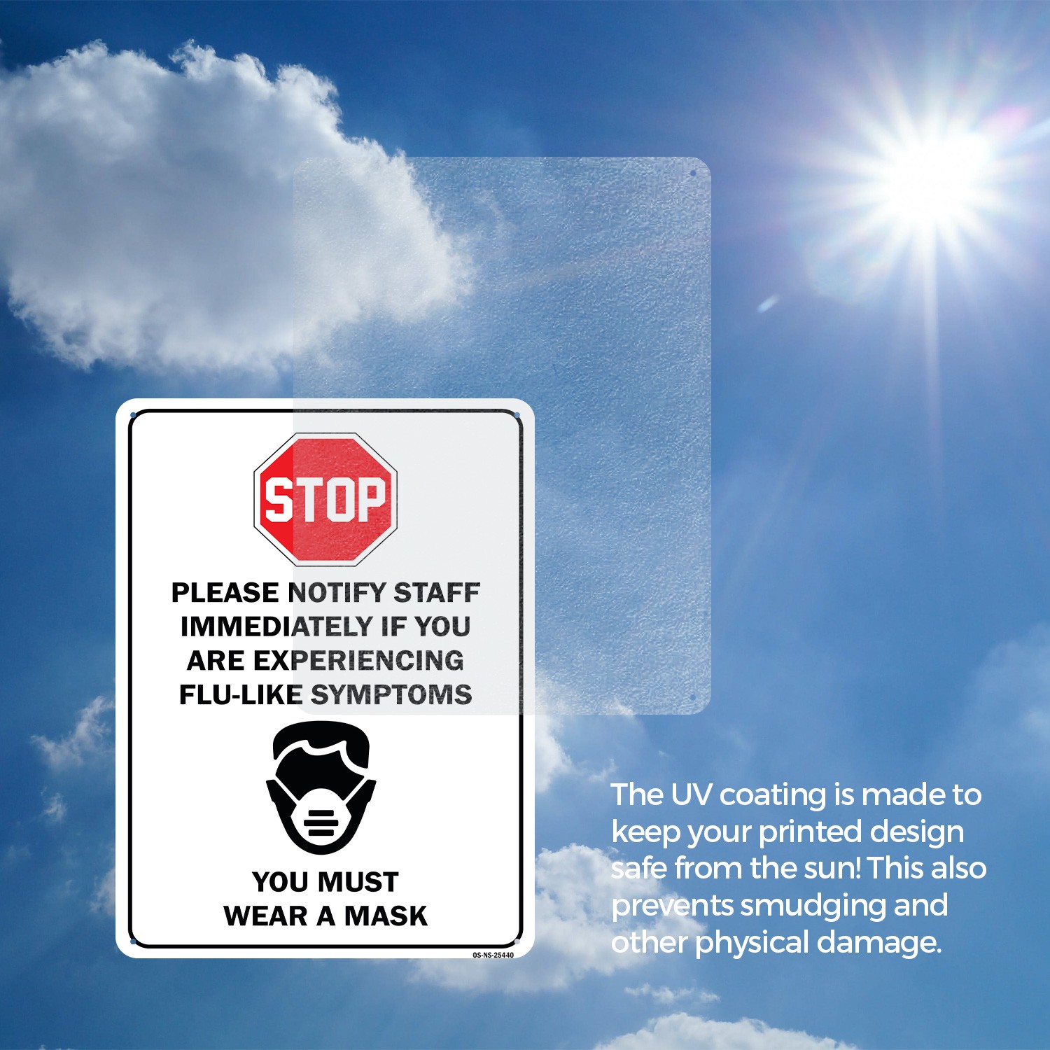 Stop Notify Staff If You Are Experiencing Flu-like Public Safety Sign 5/10 Pack