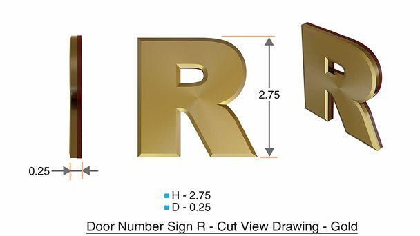 1 PCS – Apartment Number Sign/Mailbox Number Sign,Letter R(Gold,3D…-REF24-1027