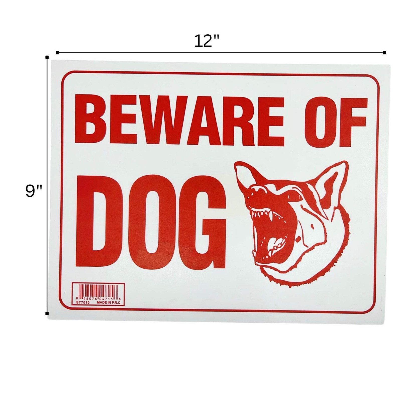 9&Prime;X12&Prime; « BEAWARE OF DOG » Plastic Signage Sign-1 Pack