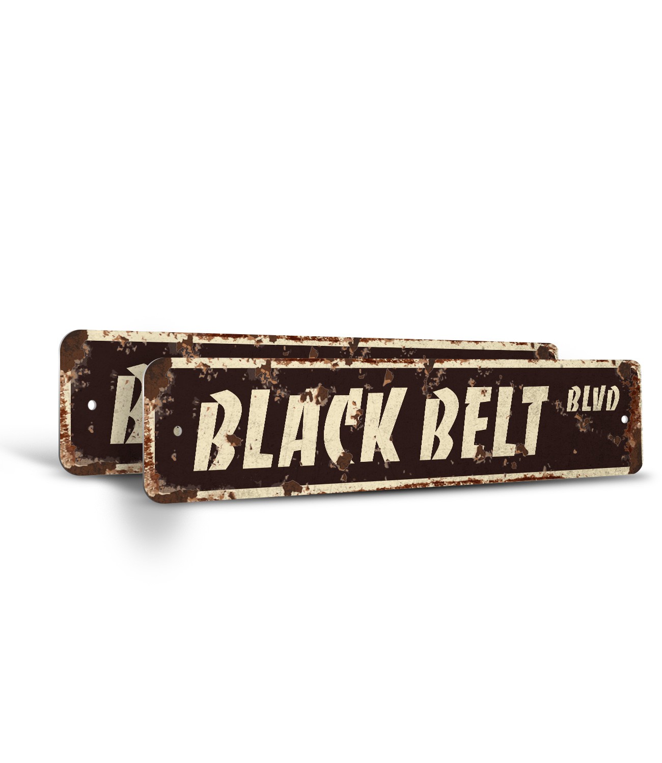 BLACK BELT Vintage Style Rustic Street Sign Metal karate tae kwon do martial