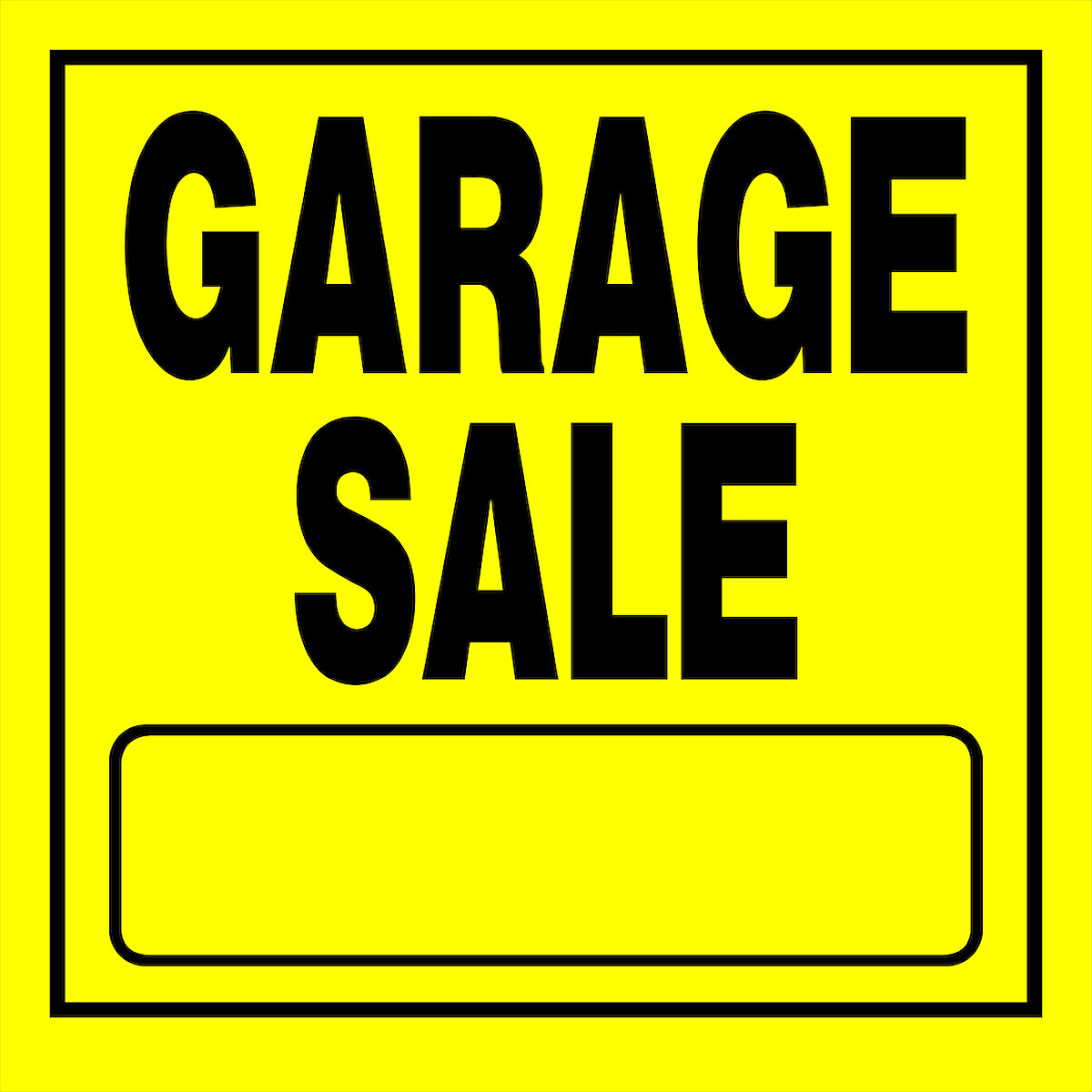 GARAGE SALE Sign Sturdy Yellow Plastic w blank moving yard estate HILLMAN 840169