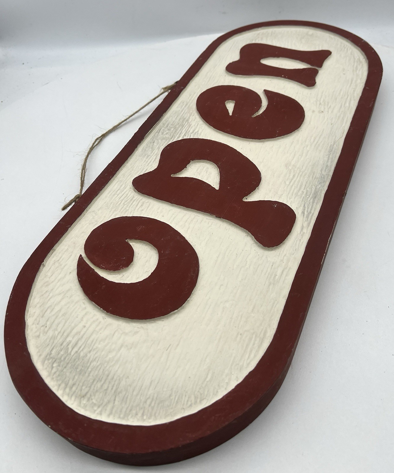 Large Rustic Wooden « Open” Sign 23 inch Decorative Hanging Business Sign