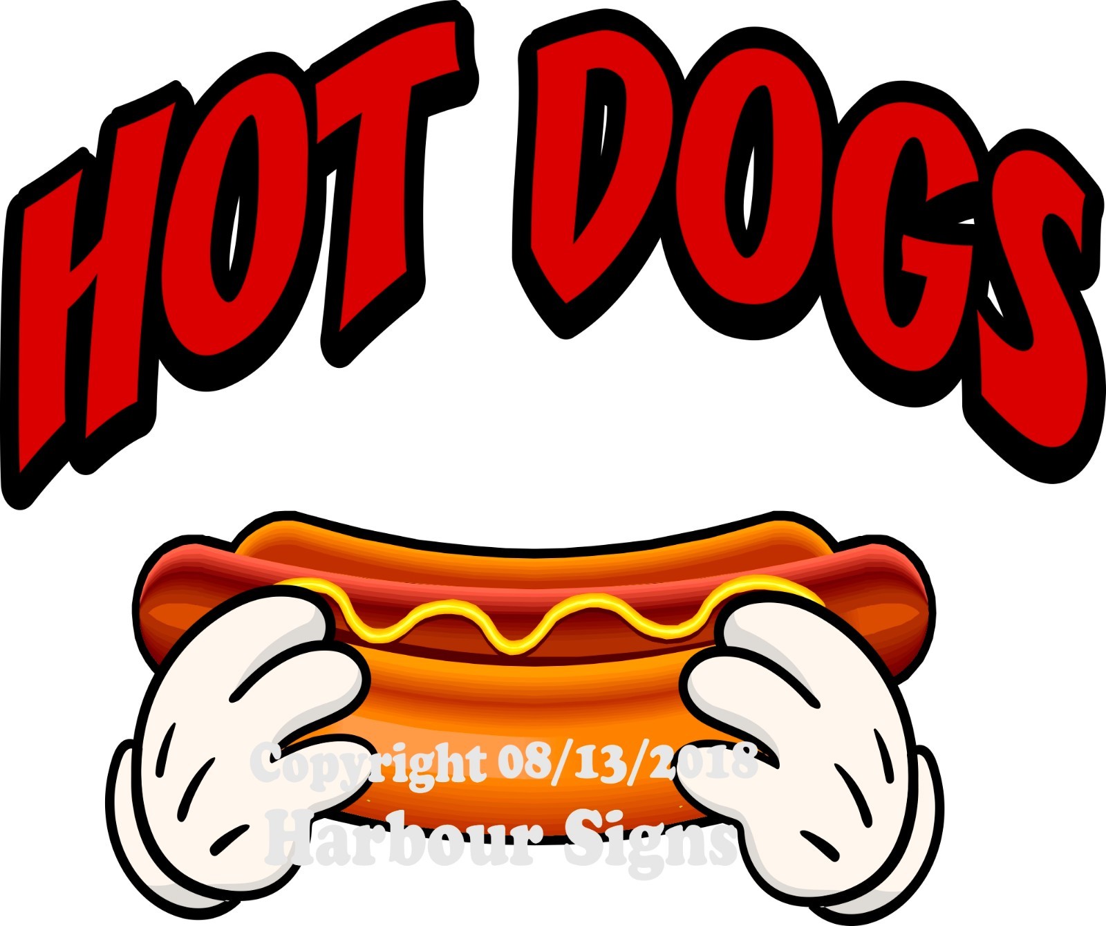 Hot Dogs DECAL (Choose Your Size & Color) Concession Food Truck Sticker M