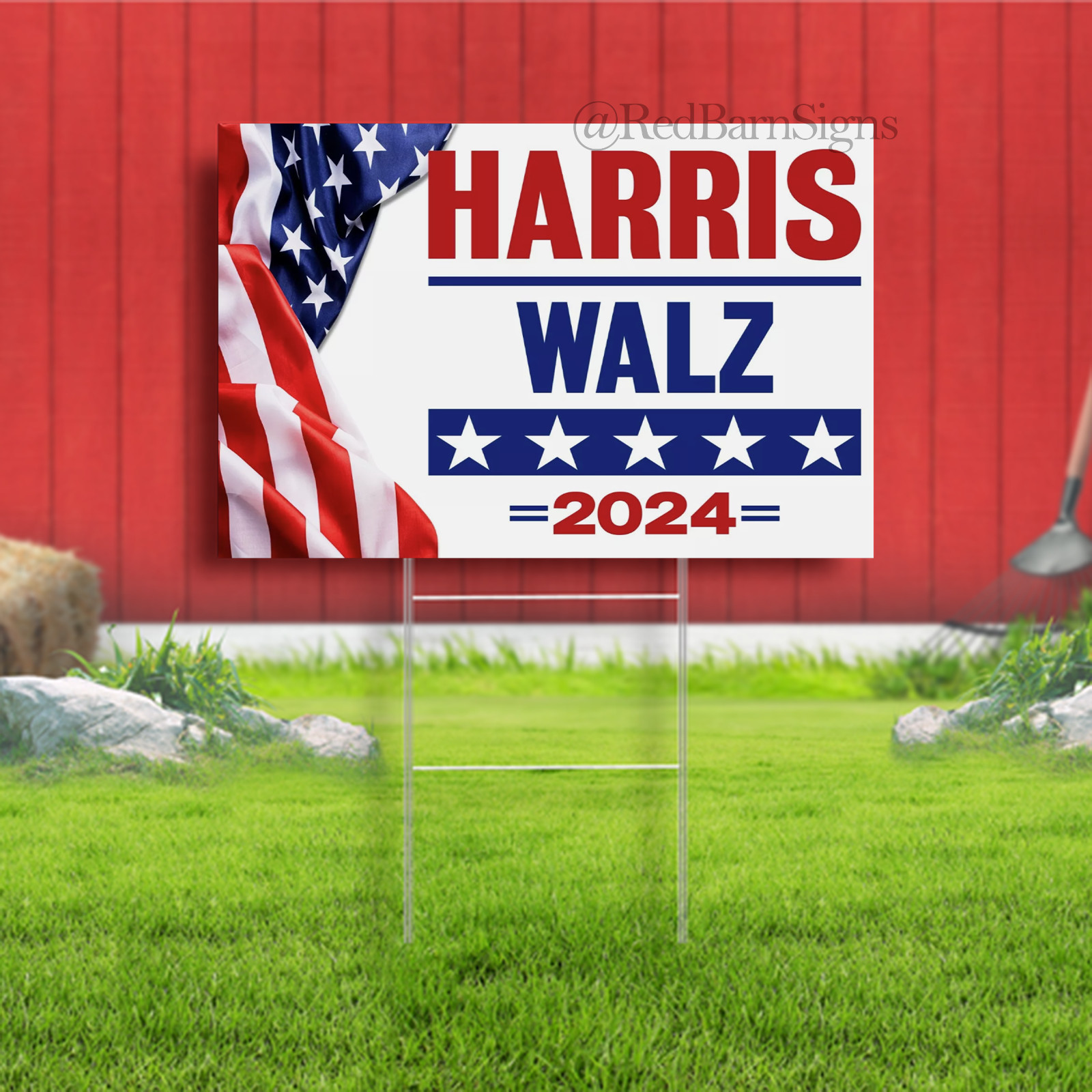 Made in USA, not China! Kamala Harris Tim Walz Yard Lawn Sign 2024 w/ H Stake
