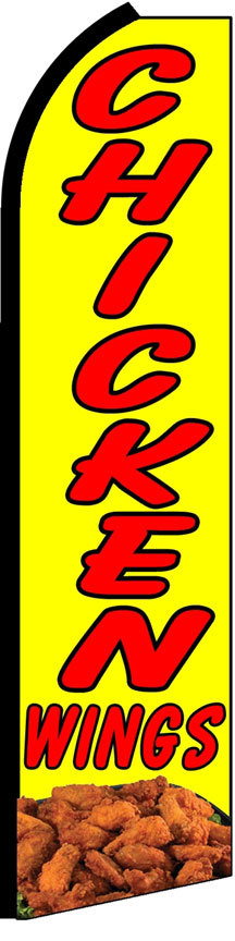 Chicken Wings Flutter Swooper Flag Advertising Sign 3’ Wide Banner Only