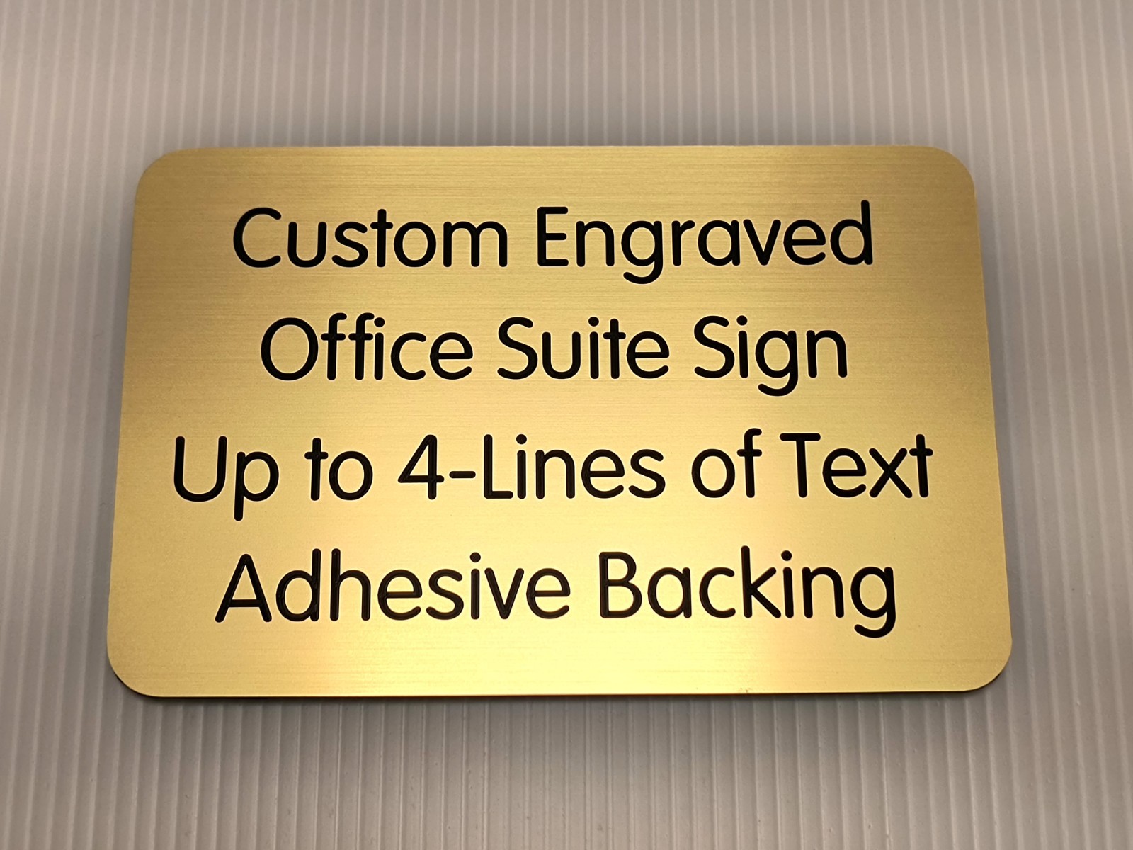 Custom Engraved 4×6 Brushed Gold Office Suite Sign | Small Business Wall Plaque