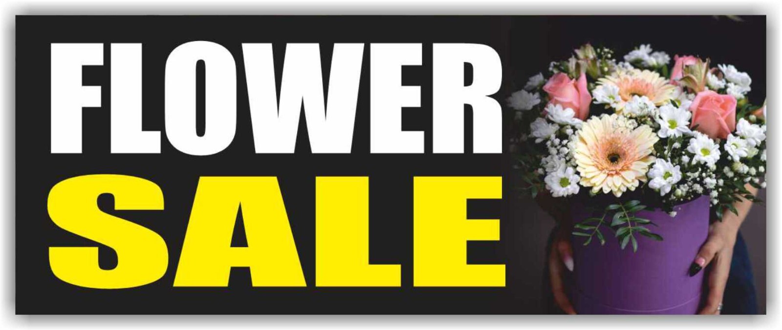 FLOWER SALE Advertising Banner Vinyl Mesh Sign fresh tulips roses bouquets shop