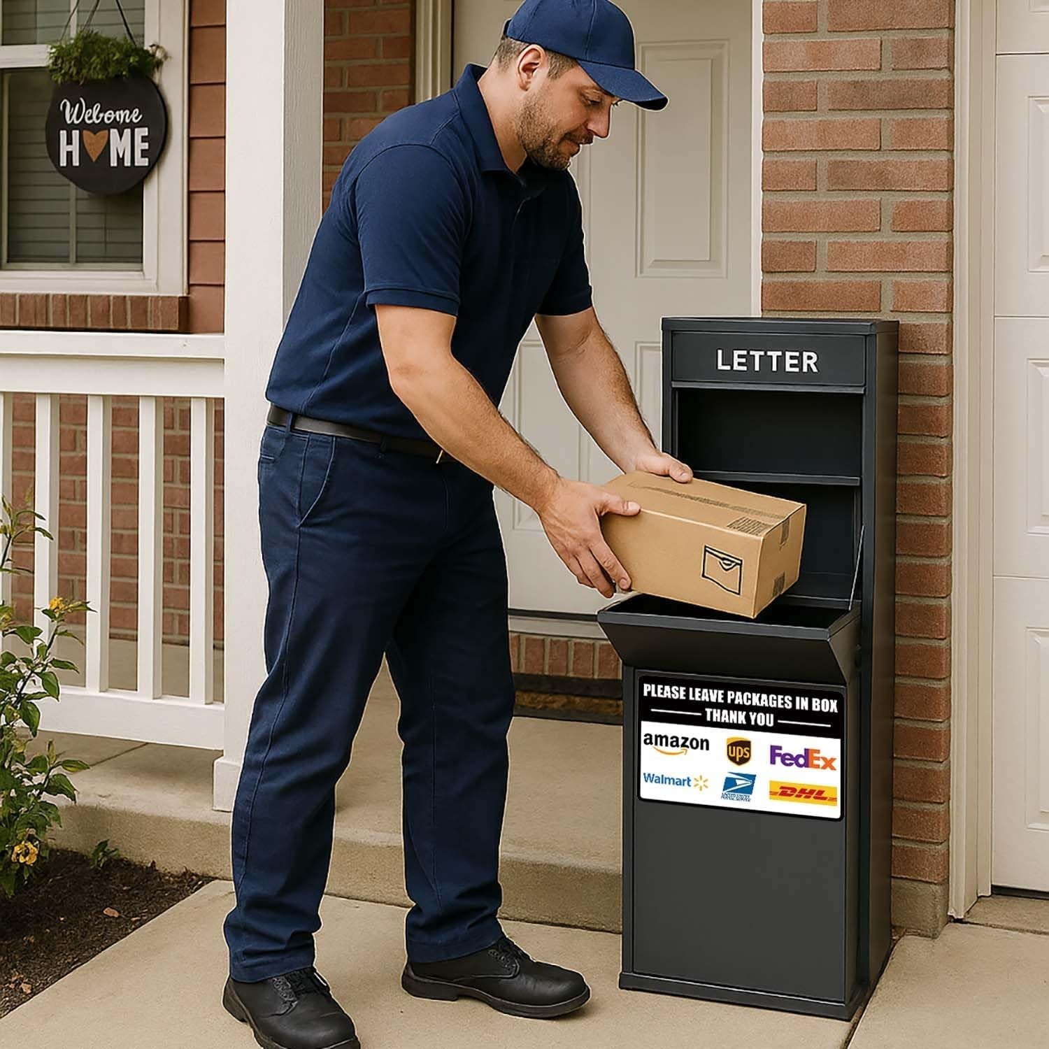 2 Pack Delivery Signs for Packages – 11 X 7 Inches Vinyl Self-Adhesive Stickers