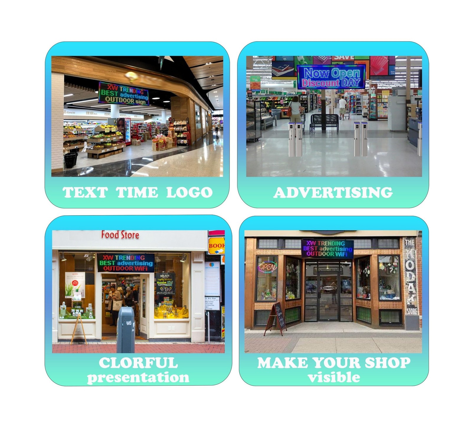 LED sign, scrolling sign 40&Prime; x 14&Prime;, WiFi perfect tool for advertising, color …