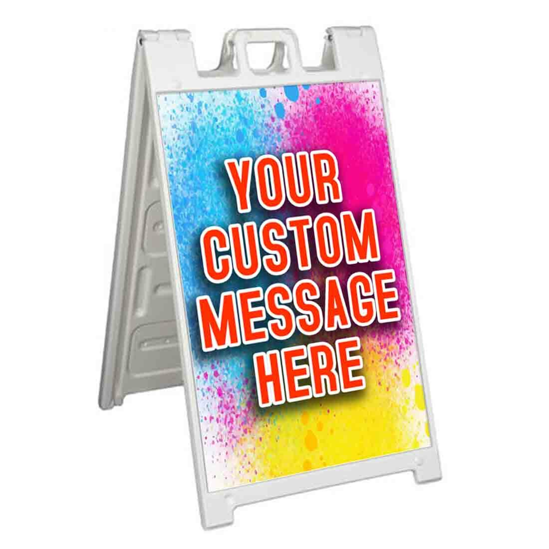COMPLEX CUSTOM MESSAGE HERE Signicade 24×36 Aframe Sidewalk Sign Banner Decal