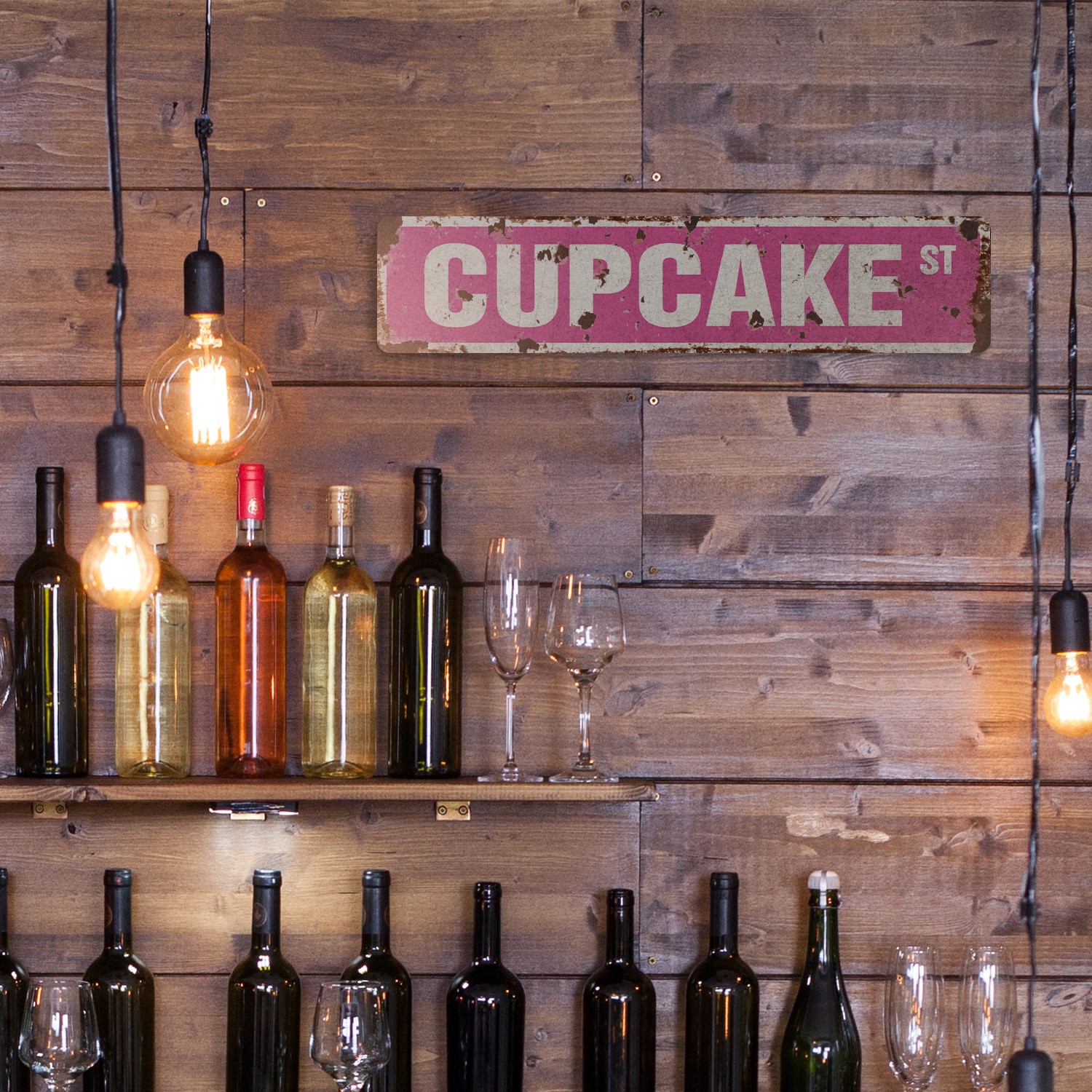 CUPCAKE Vintage Style Street Sign Metal Plastic bakery cake cookies sweets candy