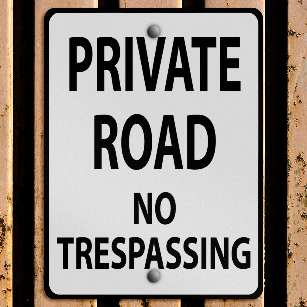 Aluminum Vertical Metal Sign Private Drive P Road Weatherproof Street