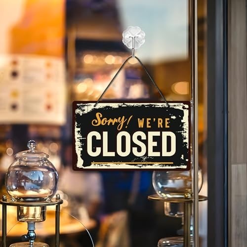 Open Closed Sign 10×5.9 Inch Waterproof PVC Double Sided Hanging Store Retail
