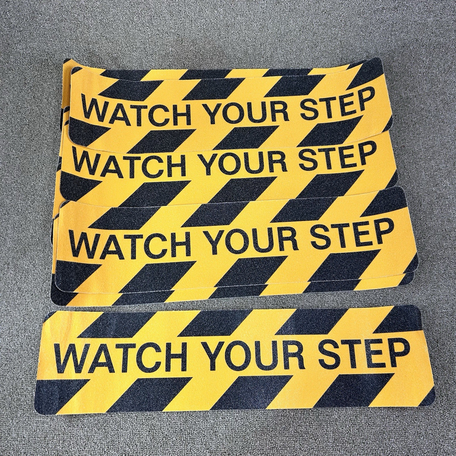 8 Pk 6&Prime; x 24&Prime; Watch Your Step Floor Tape Anti Slip Warning Sign Adhesive Sticker