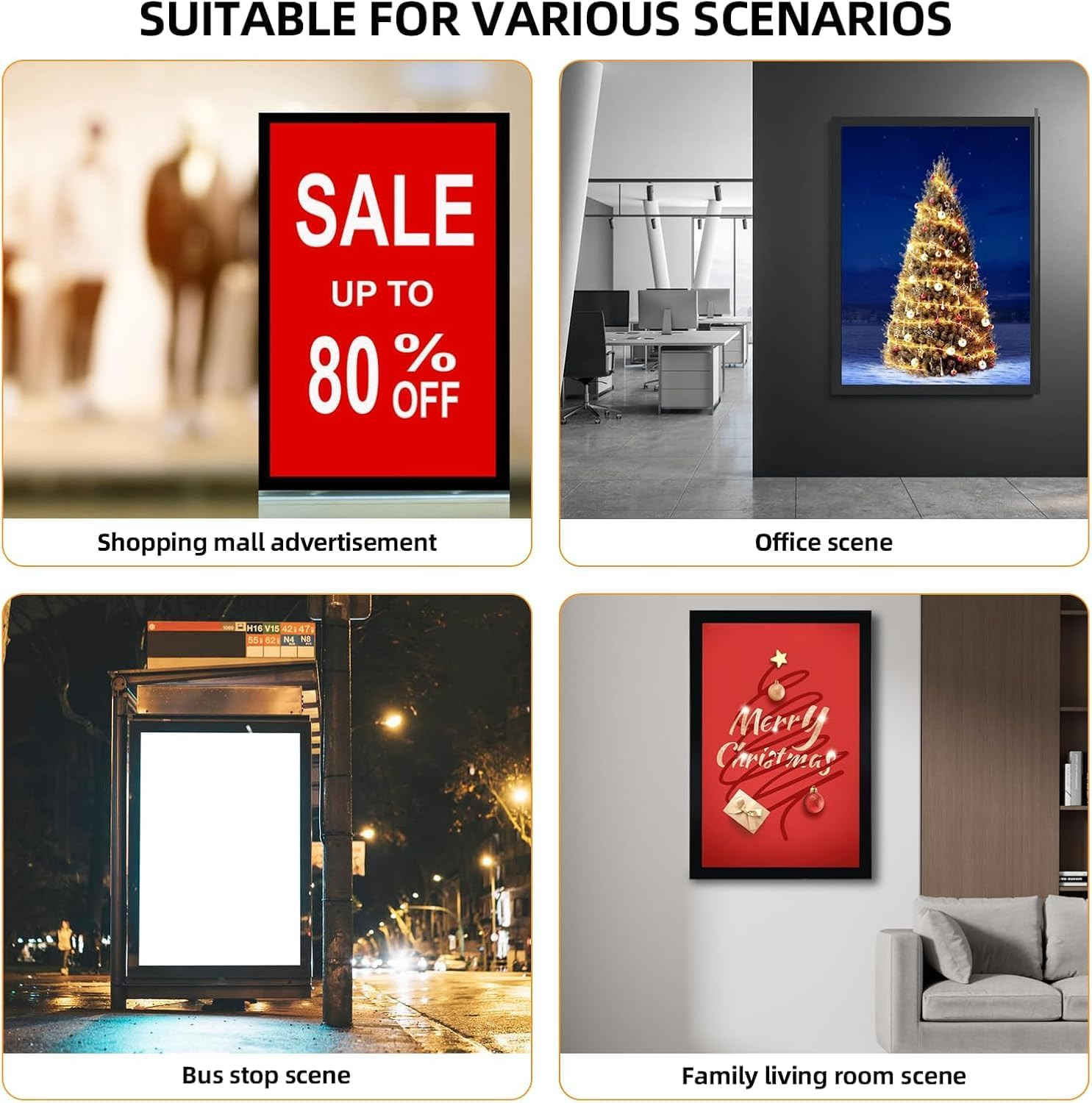 LED Backlit Poster Frame 24×36 Inch with Dimmer – Perfect for Home & Office