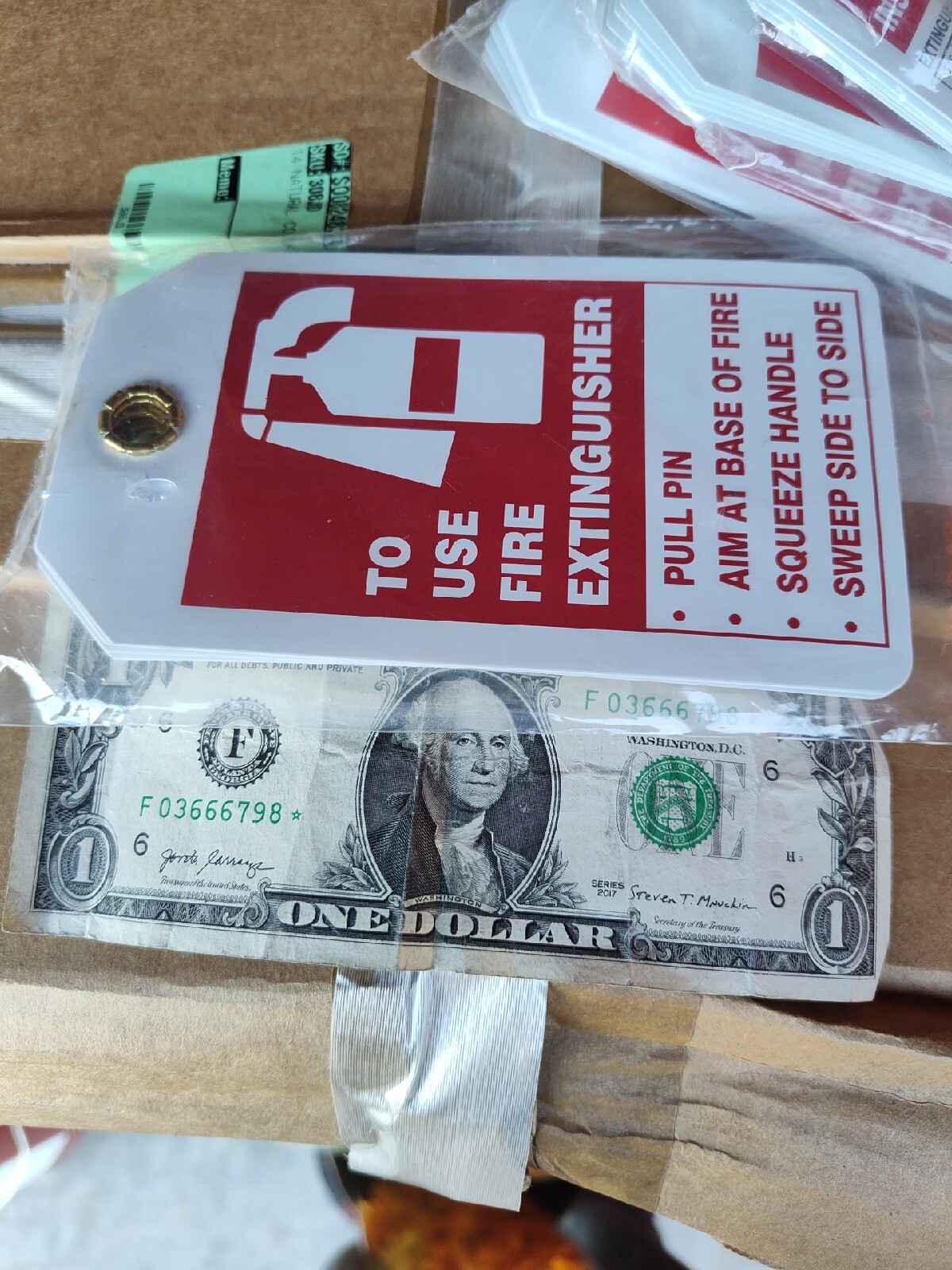 Accuform Trs218ptp Fire Extinguisher Tag,5-3/4X3-1/4 In,Plastic,20/Pk