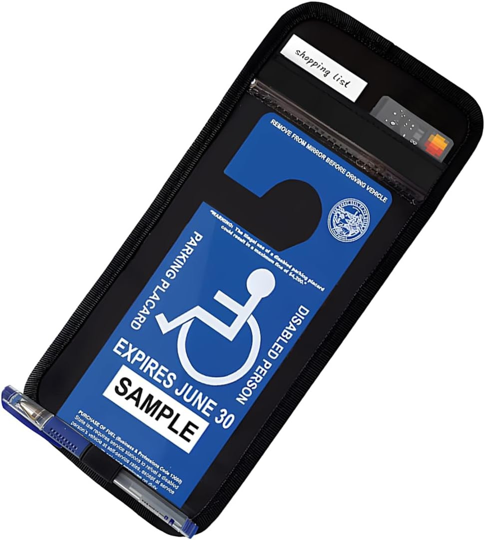 Handicap Placard Holder for Car, Universal Disabled Parking Permit Sign Holders,