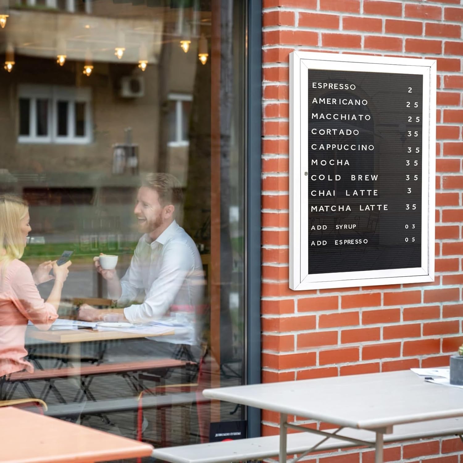 Enclosed Outdoor Letter Board with Locking Door, 36×24 in