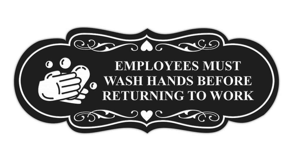 Employees Must Wash Hands Before Returning To Work (Soap) Wall or Door Sign