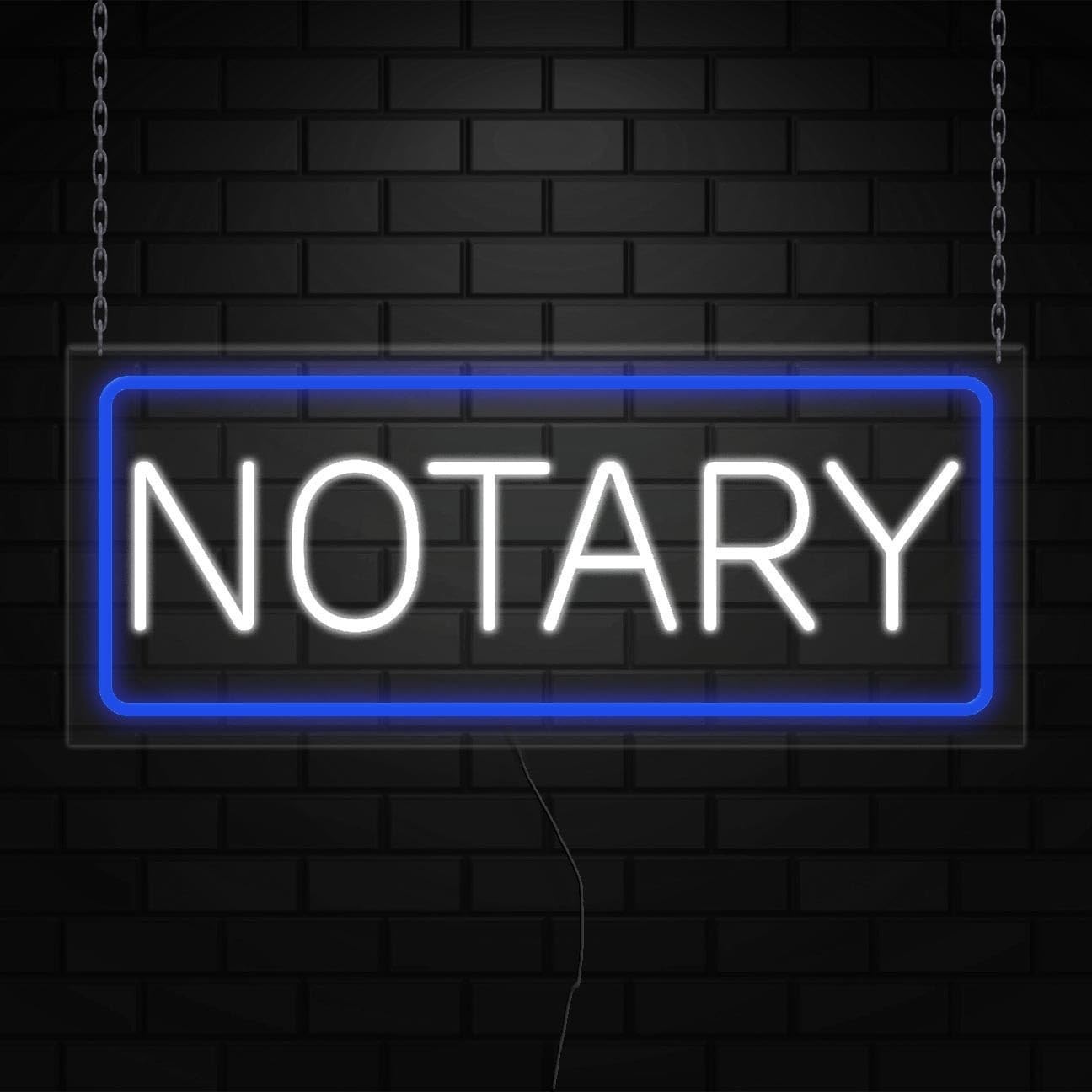 Notary Neon Sign for Retail Displays | LED Flex Neon | 24&Prime;W x 10&Prime;H x 1&Prime;D