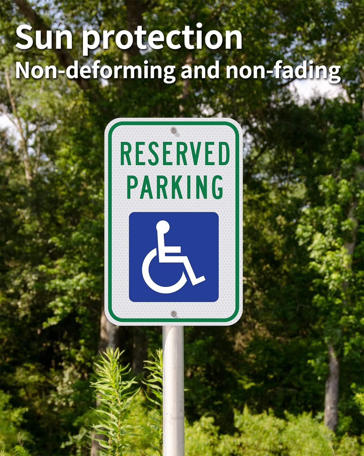 Handicap Parking Sign-18 x 12 inch Aluminum 12×18 inches, Reflective-Blue
