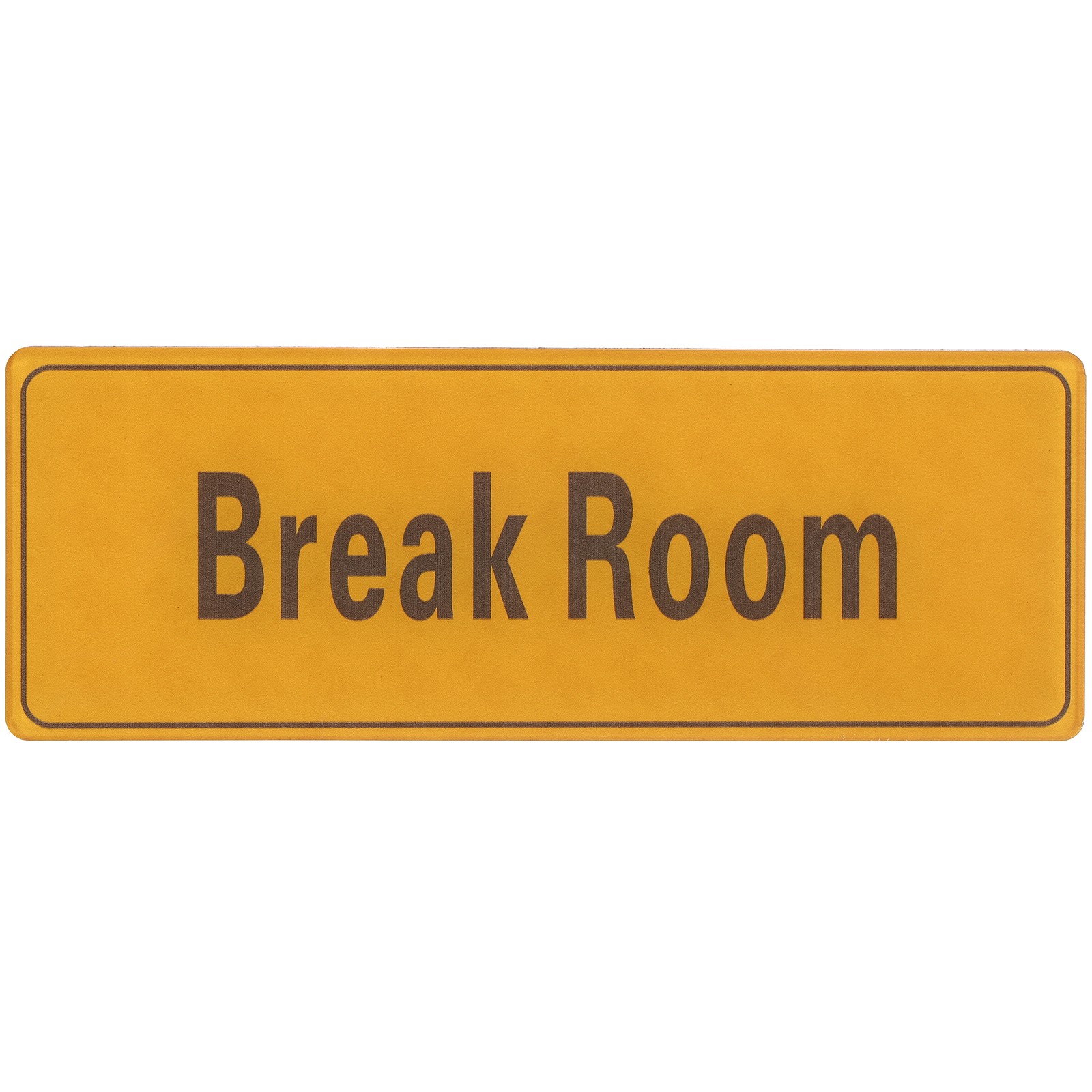 9&Prime;x3&Prime; Break Room, 1Pcs Room Door Sign, Light Orange with Charcoal Gray Text