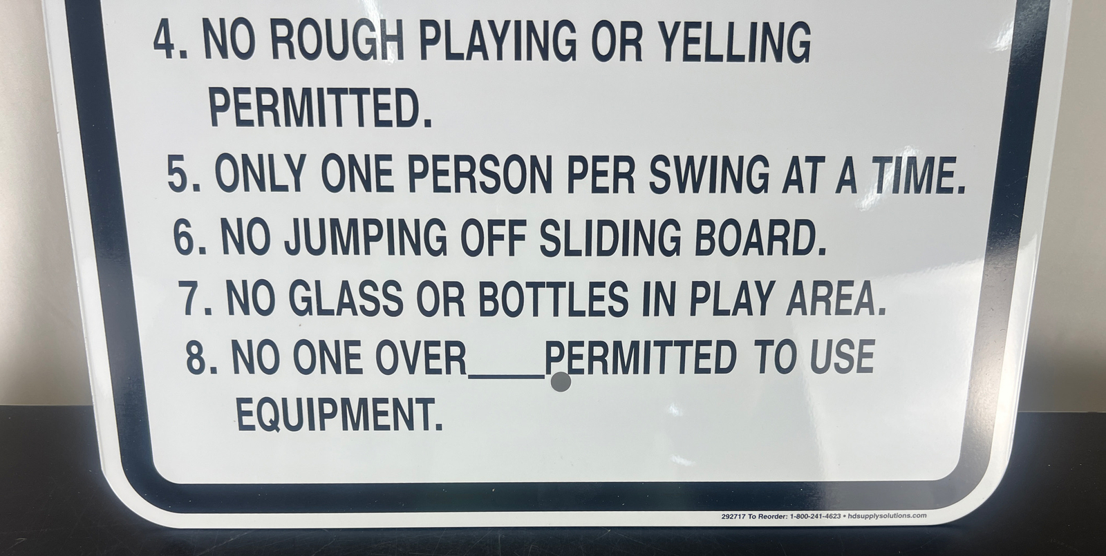 (2x) NEW 18&Prime; x 24&Prime; Playground Rules Sign Non-Reflective White & Black – 2 Signs