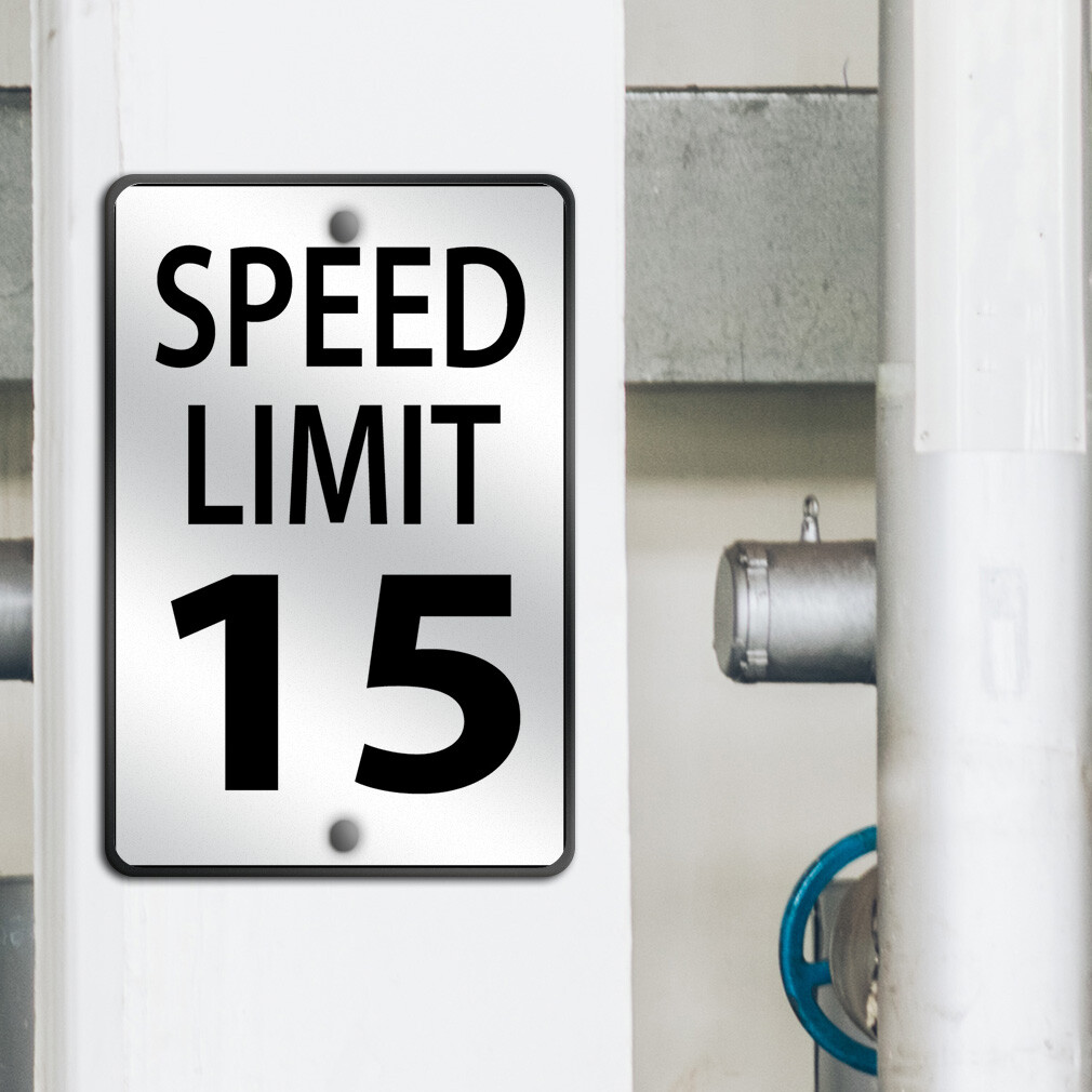 Aluminum Vertical Metal Sign Speed Limit 15 Weatherproof Street