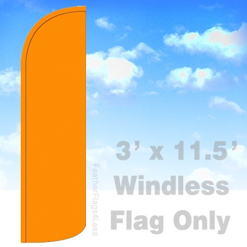 Solid Color ORANGE – Windless Swooper Flag 3×11.5&prime; Feather Banner Sign – q-