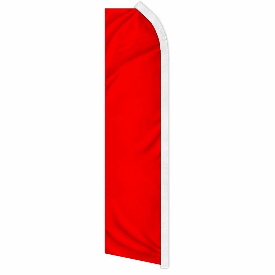 « RED » advertising super flag swooper banner business sign solid color blank rojo