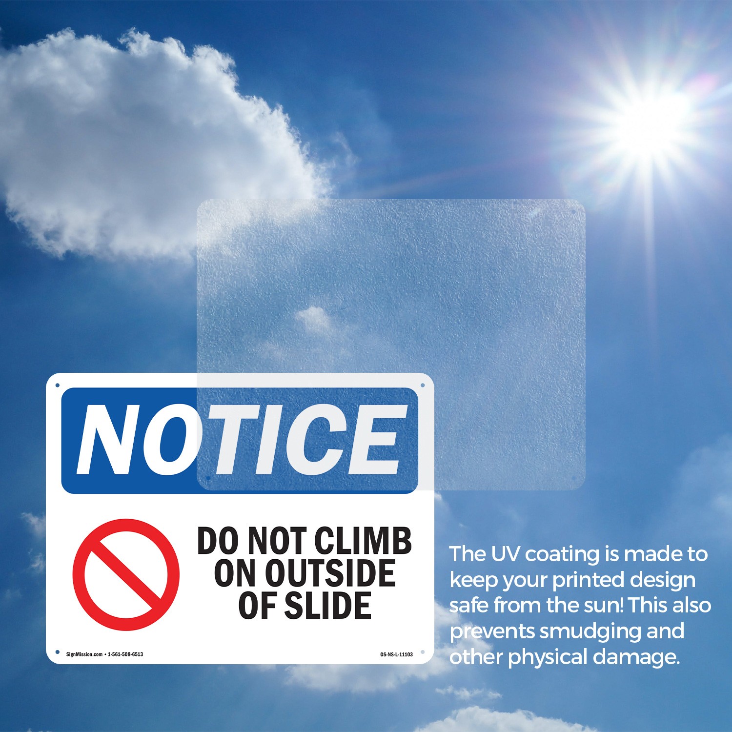 Do Not Climb On Outside Of Slide OSHA Notice Sign Metal, Decal – 5 or 10 Pack