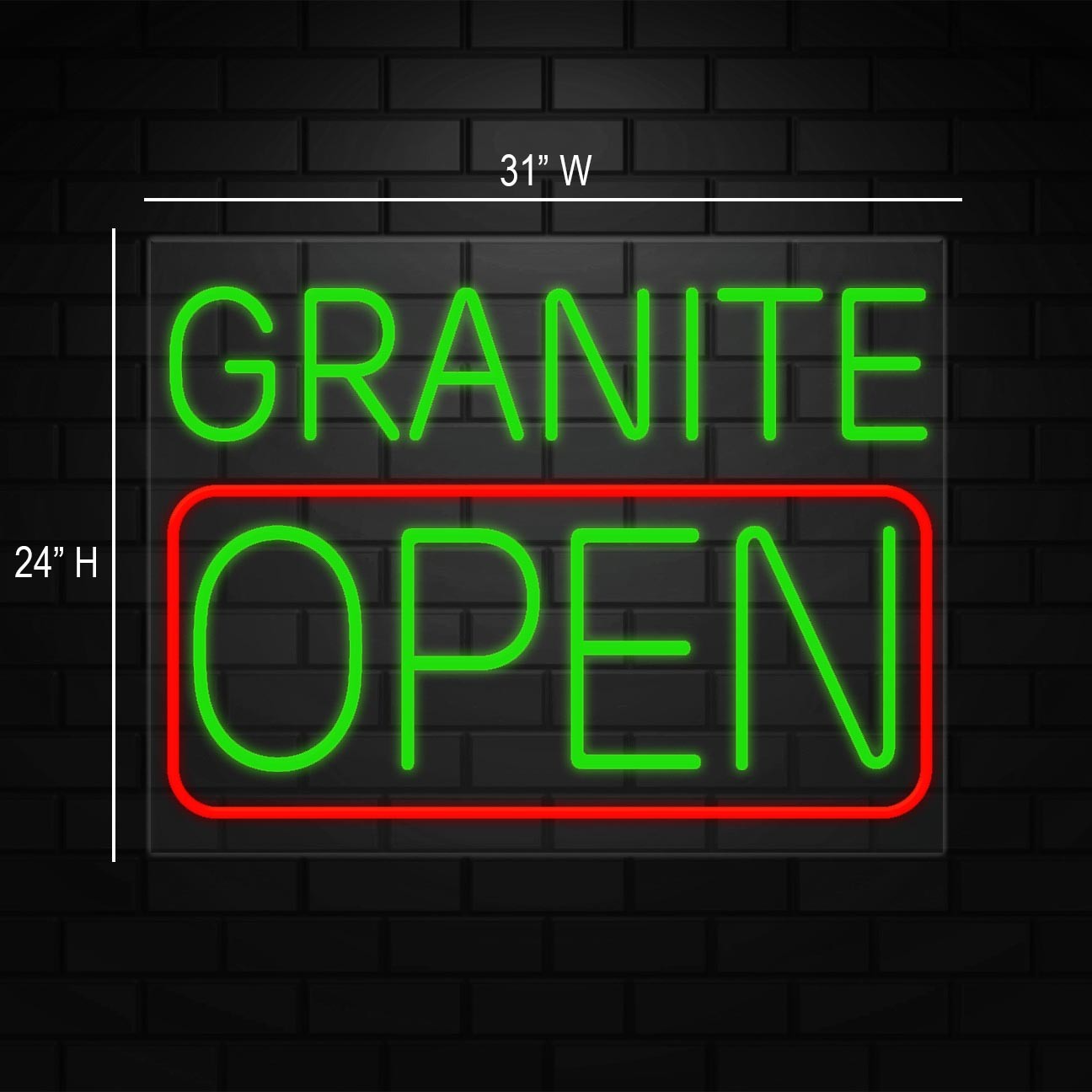 Granite Neon Sign for Retail Displays | LED Flex Neon | 31&Prime;W x 24&Prime;H x 1&Prime;D