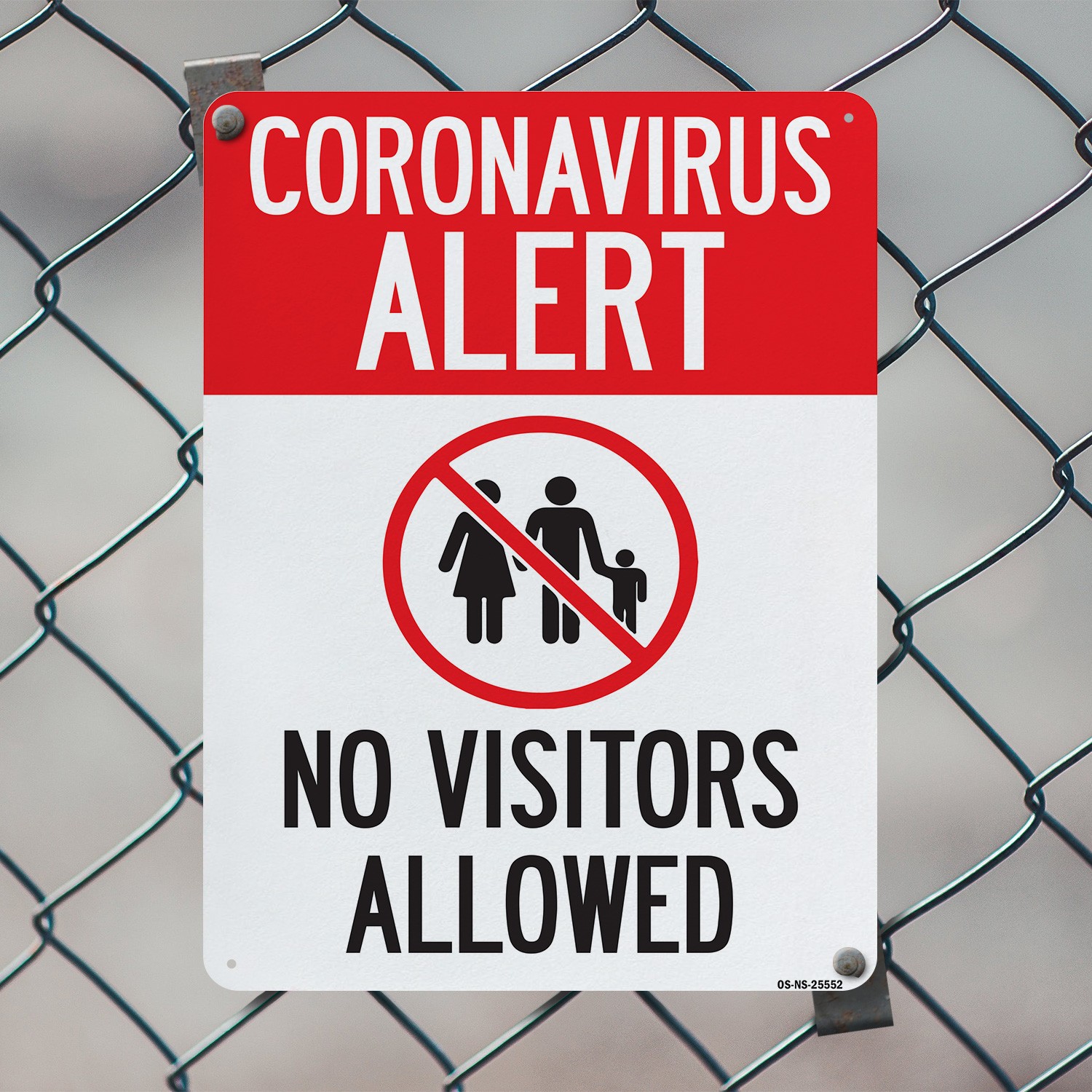 Coronavirus Alert No Visitors Allowed Public Safety Sign Or Decal – 5 or 10 Pack