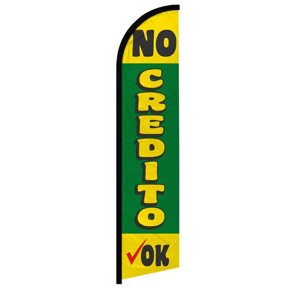 No Credito Ok Windless Full Sleeve Advertising Auto Finance Banner Flag