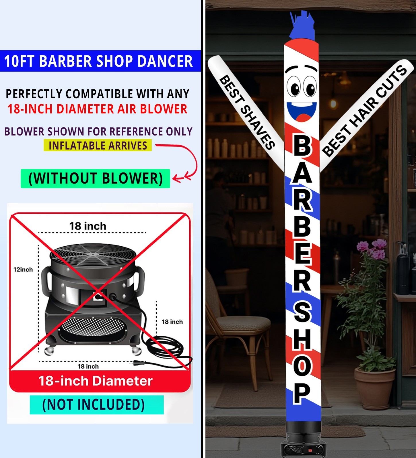18ft Barber Shop Air Inflatable Dancer for Outdoor Advertising (Without Blower)