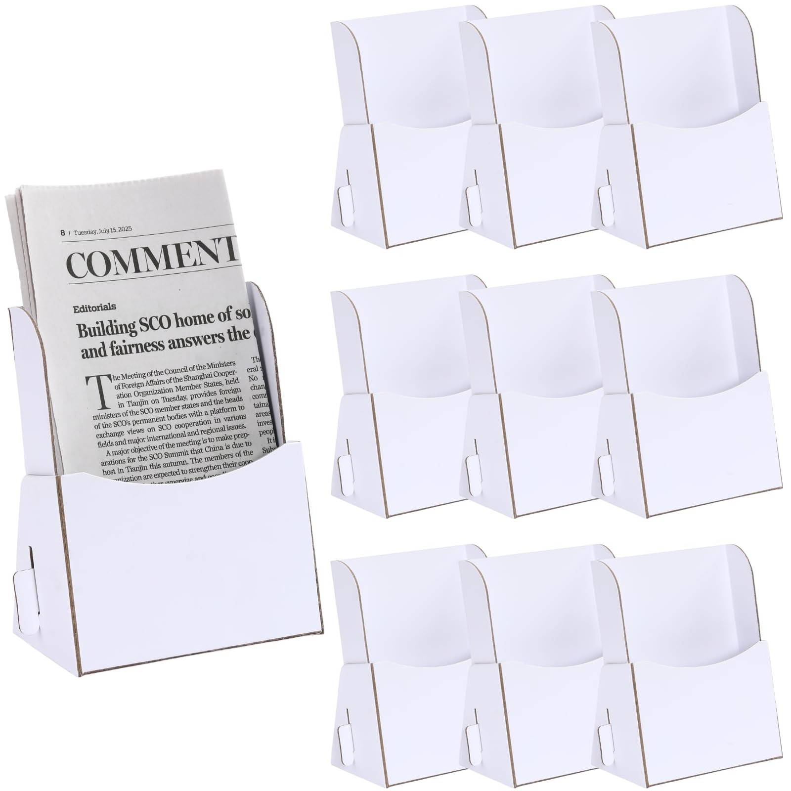 10 Pcs Corrugated Trifold Brochure Holder 4.33 x 5.51 Inch, Rack Literature F…