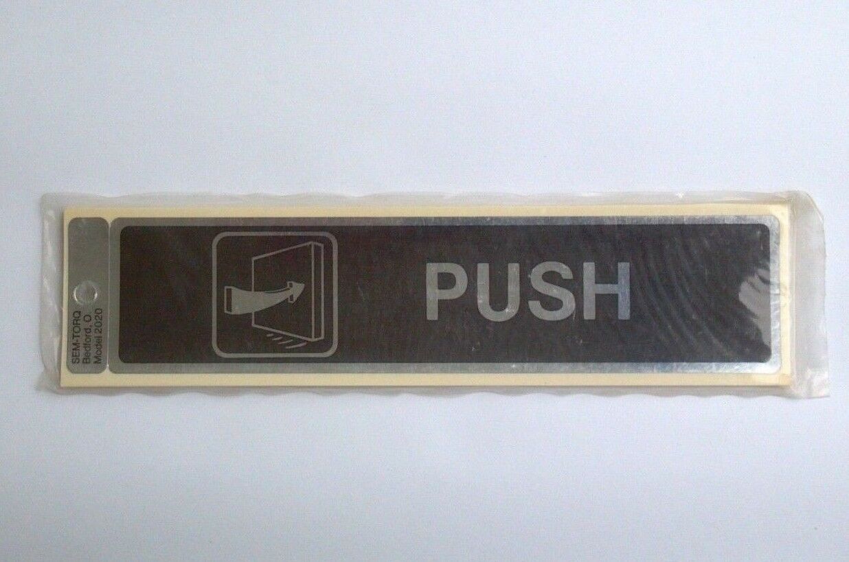 10 Pack PUSH Decals 1-7/8&Prime;x 8&Prime; Self Adhesive Wall Door Business Sticker