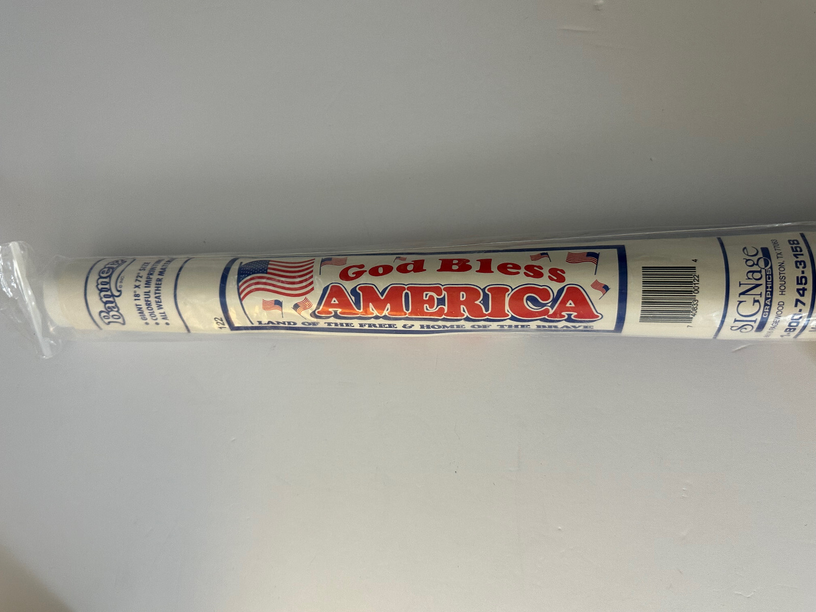 GOD BLESS AMERICA BANNER Signage Graphics 18 x 72&Prime; NEW