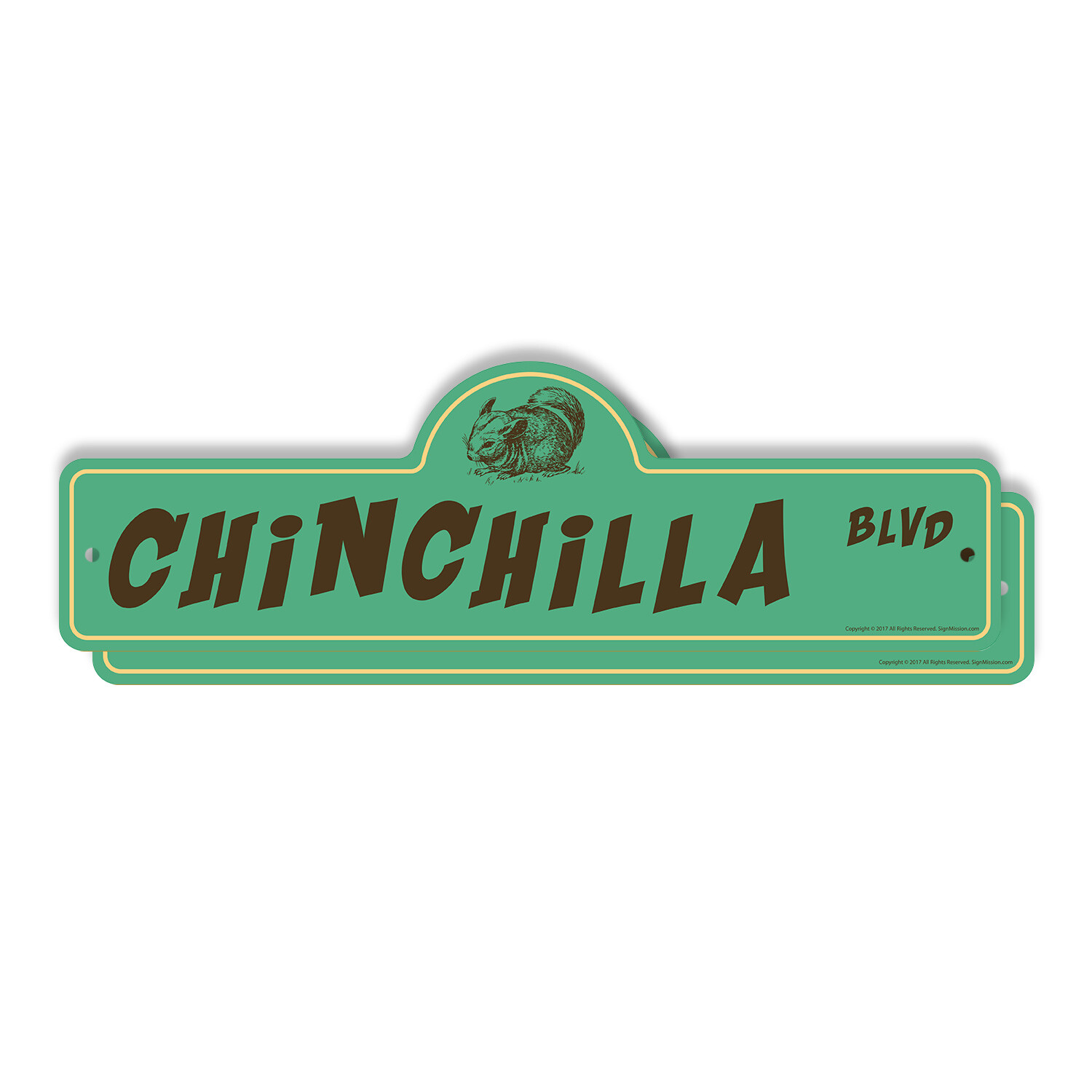 Chinchilla Plastic Street Sign Crossing Xing Gift Novelty Funny