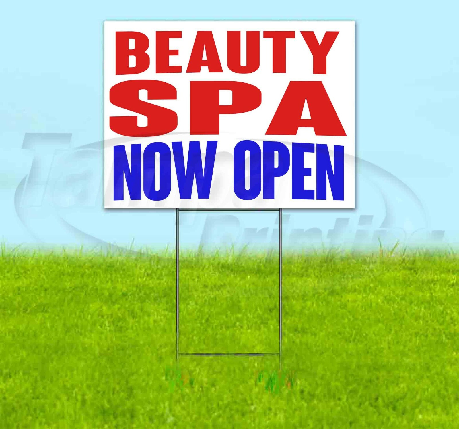 BEAUTY SPA NOW OPEN Yard Sign Corrugated Plastic Bandit Lawn Decoration USA