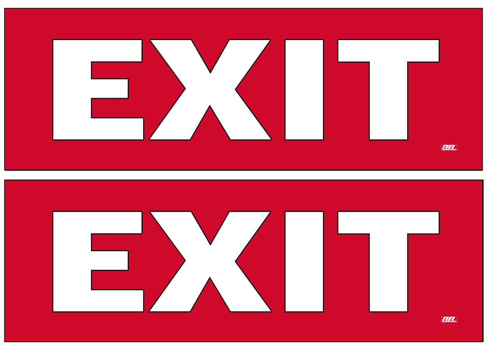Rogue River Tactical 2 Pack Exit Red Sticker Set Sign Warning 9×3 Inch Vinyl …