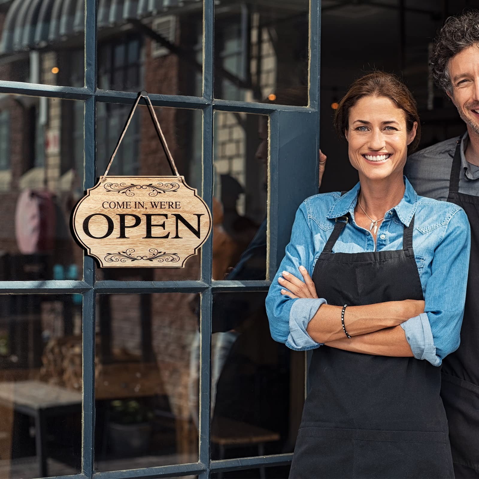 Open Closed Sign for Business, 11 x 8 Waterproof Double Sided Come In or Clos…