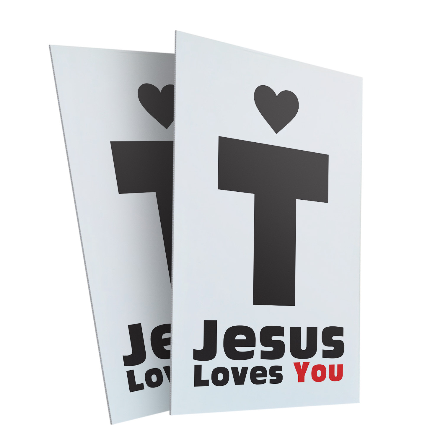 Jesus Loves You Heavy Duty A-Frame Sidewalk Sign Christian Faith Inspiration Eye