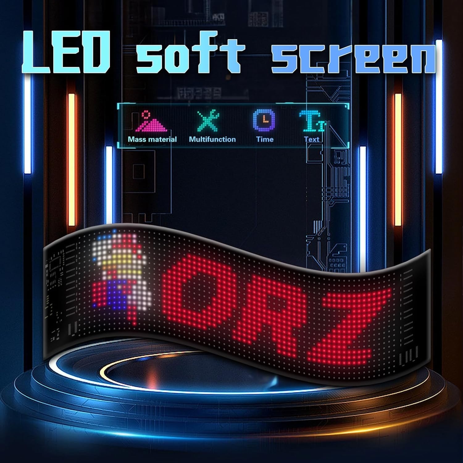 Custom Programmable LED Windshield Display for Cars, SUVs & Trucks – 12×59.5cm